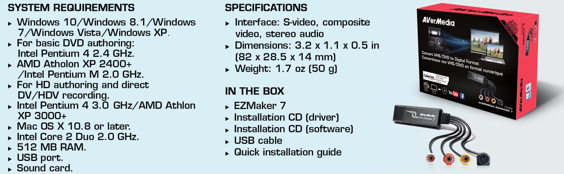 AVerMedia DVD EZMaker 7 - Analog Video to Digital DVD/VCD | Canada  Computers & Electronics