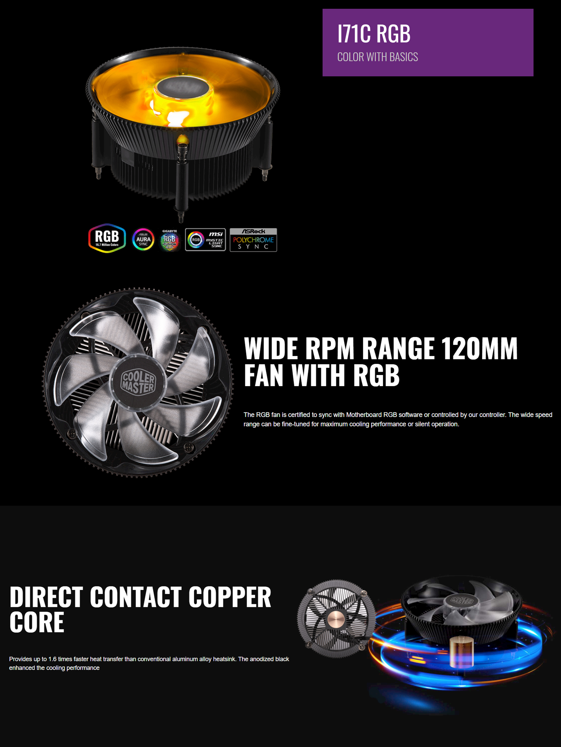 Cooler Master RR-I71C-20PC-R1 i71C RGB Intel only CPU Air Cooler | Canada  Computers & Electronics