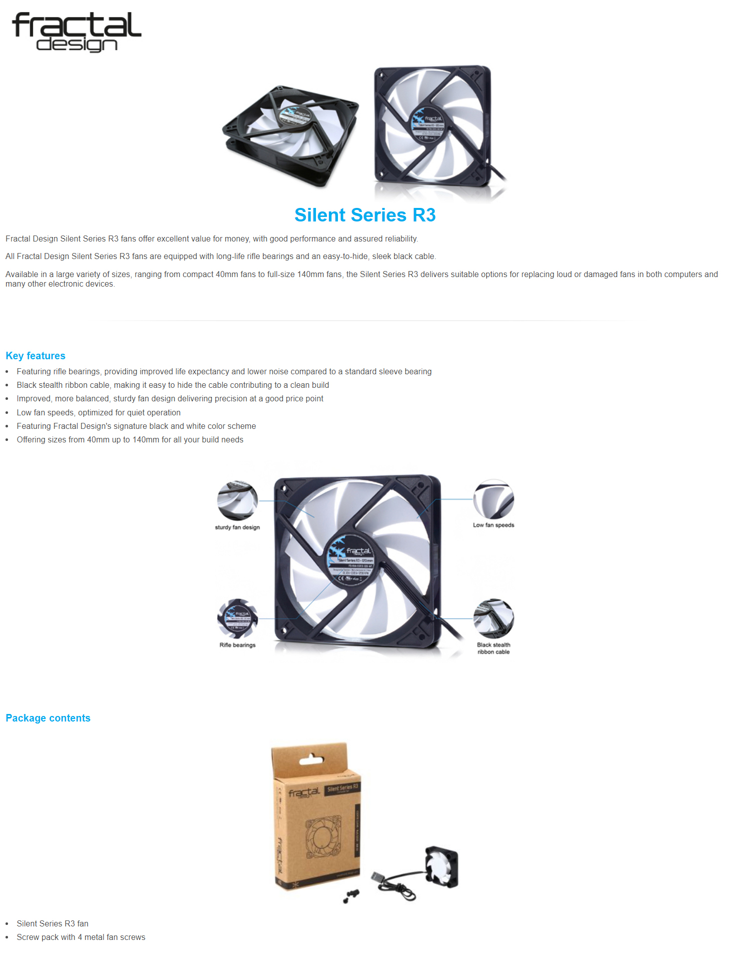 FRACTAL DESIGN Silent Series R3 40MM Cooling Fan | Canada Computers &  Electronics